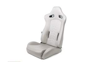 NRG Innovations The Arrow PVC Sports Seats Grey w/ Grey Stitching (Pair) - Universal