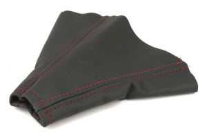 AutoStyled Black Leather Shift Boot w/ Red Stitching Standard Shifter - Subaru STi 2004-2007