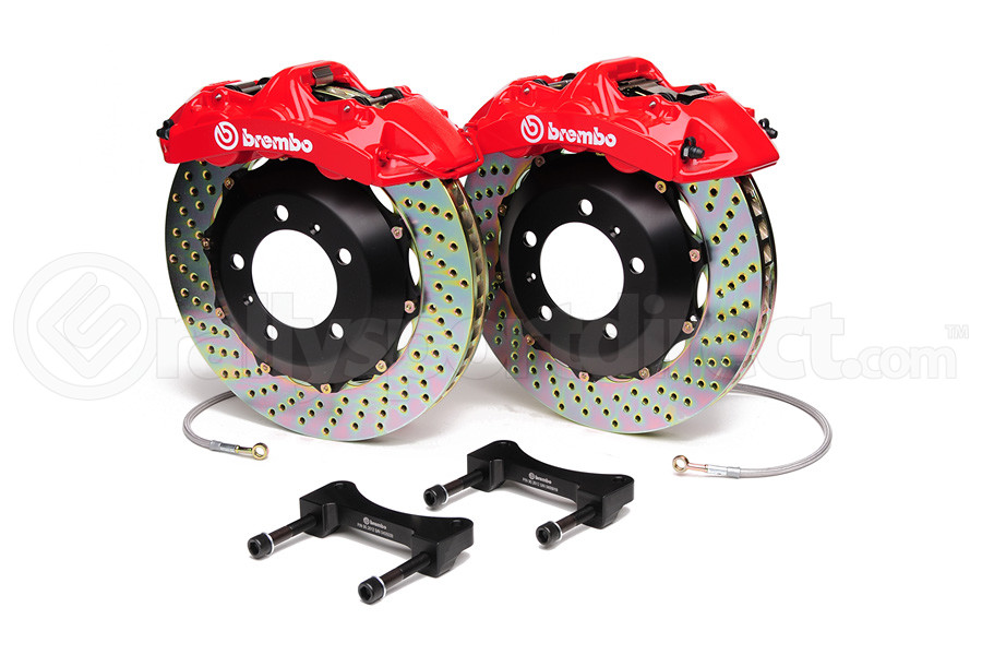 Brembo Gran Turismo 6 Piston Front Brake Kit Red Drilled