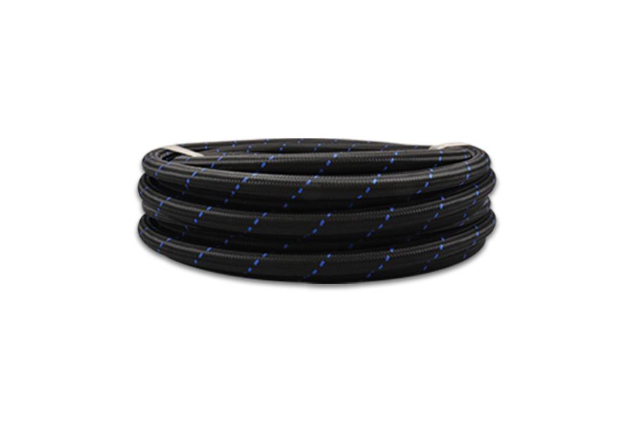Vibrant Performance Nylon Braided Flex Hose 6AN Black Blue 1196B
