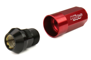 KICS Leggdura Racing Shell Type Lug Nut Set 53mm Closed-End Look 12X1.25 Red - Universal