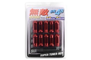 Muteki SR48 Red Open Ended Lug Nuts 12X1.25  - Universal