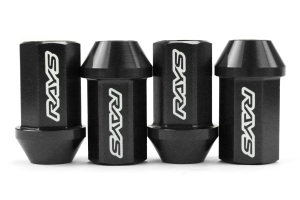 Volk Racing Dura-Nut L42 Straight Type M12X1.25 Lock and Nut Set Black - Universal