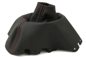 AutoStyled Black Leather Shift Boot w/ Red Stitching Standard Shifter - Subaru STI 2008-2014