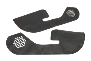 OLM Carbon Look Kick Guard Protection Set w/ Red Stitching for Non-HK Sound System - Subaru WRX / STI 2015+