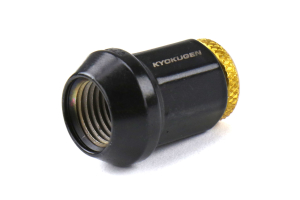 KICS Kyokgen Lug Nuts w/ Aluminum Cap 12x1.50 Black / Gold - Universal