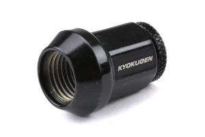 KICS Kyokugen Lug Nuts w/ Aluminum Cap 12x1.25 Black / Black - Universal