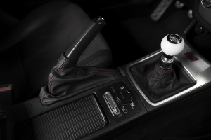 AutoStyled Black Leather Shift Boot w/ Red Stitching Short Shifter - Subaru STI 2008-2014