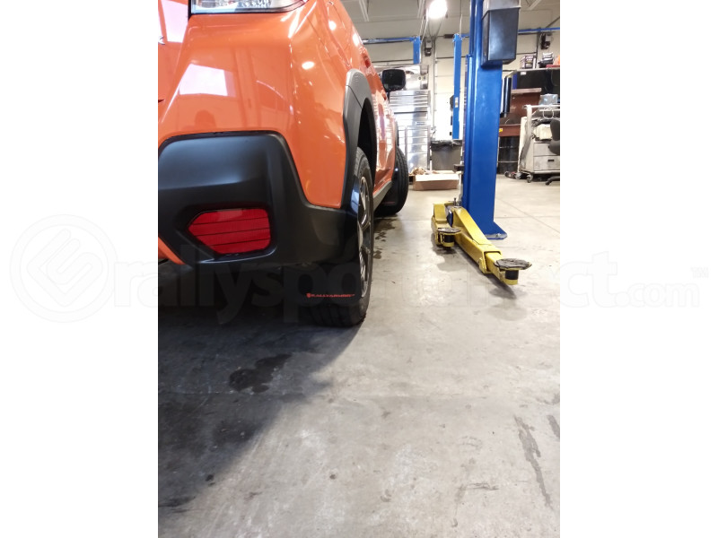 Rally Armor UR Mudflaps Lift / AT Black Urethane Orange Logo (Part Number: MF46-LTUR-BLK/OR) User Media for: Rally Armor UR Mudflaps Lift / AT Black Urethane Orange Logo - Subaru Crosstrek 2018+