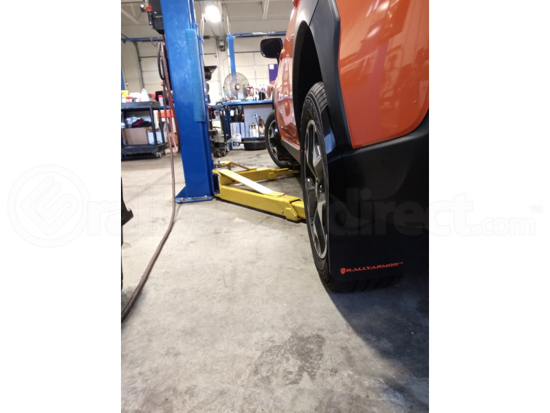 Rally Armor UR Mudflaps Lift / AT Black Urethane Orange Logo (Part Number: MF46-LTUR-BLK/OR) User Media for: Rally Armor UR Mudflaps Lift / AT Black Urethane Orange Logo - Subaru Crosstrek 2018+
