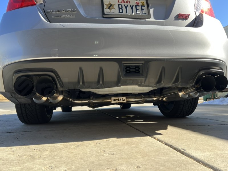 Invidia Gemini R400 Single Layer Cat Back Exhaust w/ Black Tips (Part Number: HS15STIGM4SB) User Media for: Invidia Gemini R400 Single Layer Cat Back Exhaust w/ Black Tips - Subaru WRX / STI 2015 - 2020
