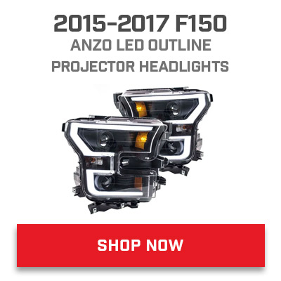 2015-2017 F150 ANZO LED DUTLINE PROJECTOR HEADLIGHTS 