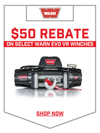 $50 Rebate on select Warn EVO VR Winches