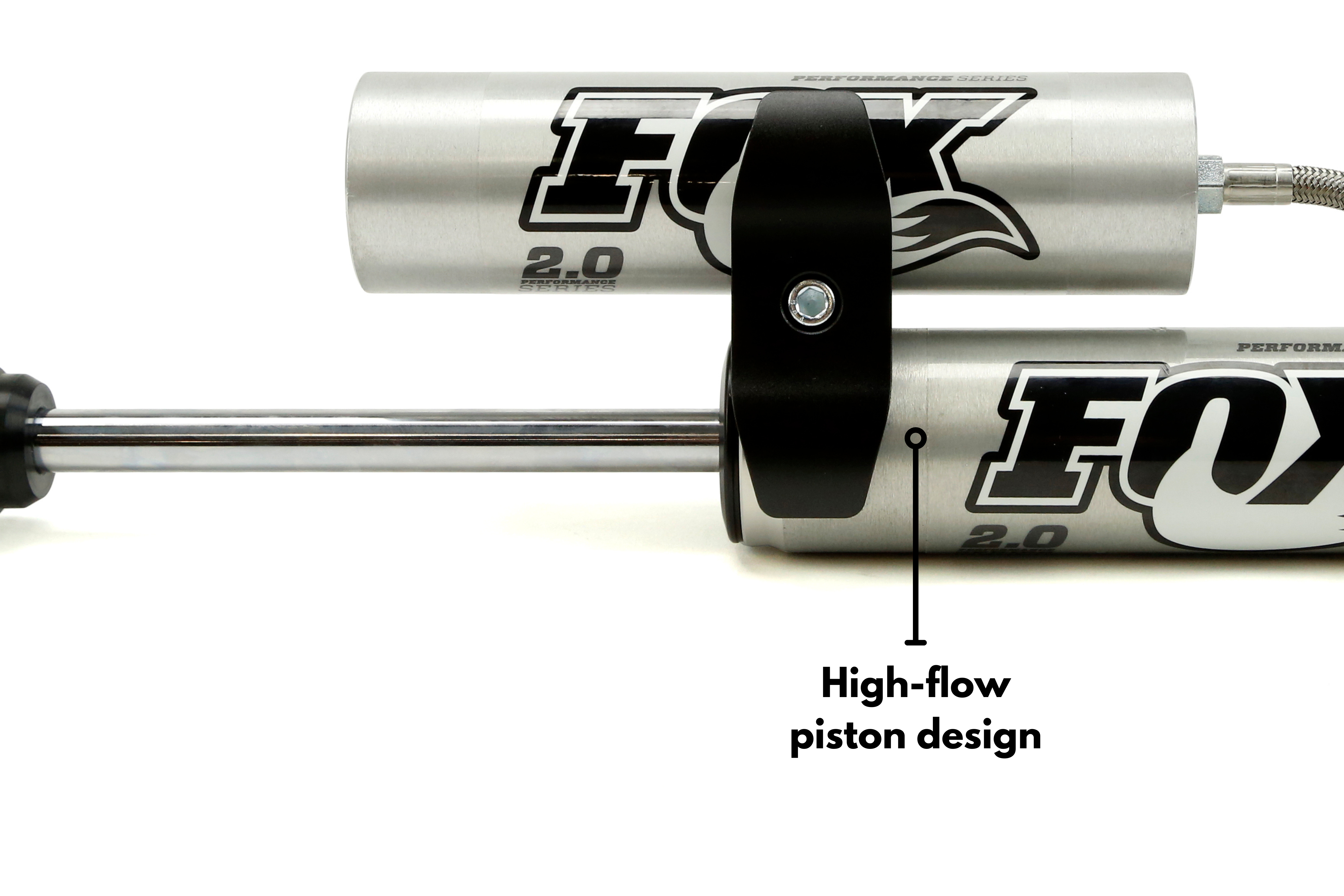 The Fox 2.0s have a high-flow piston design, allowing for improved handling