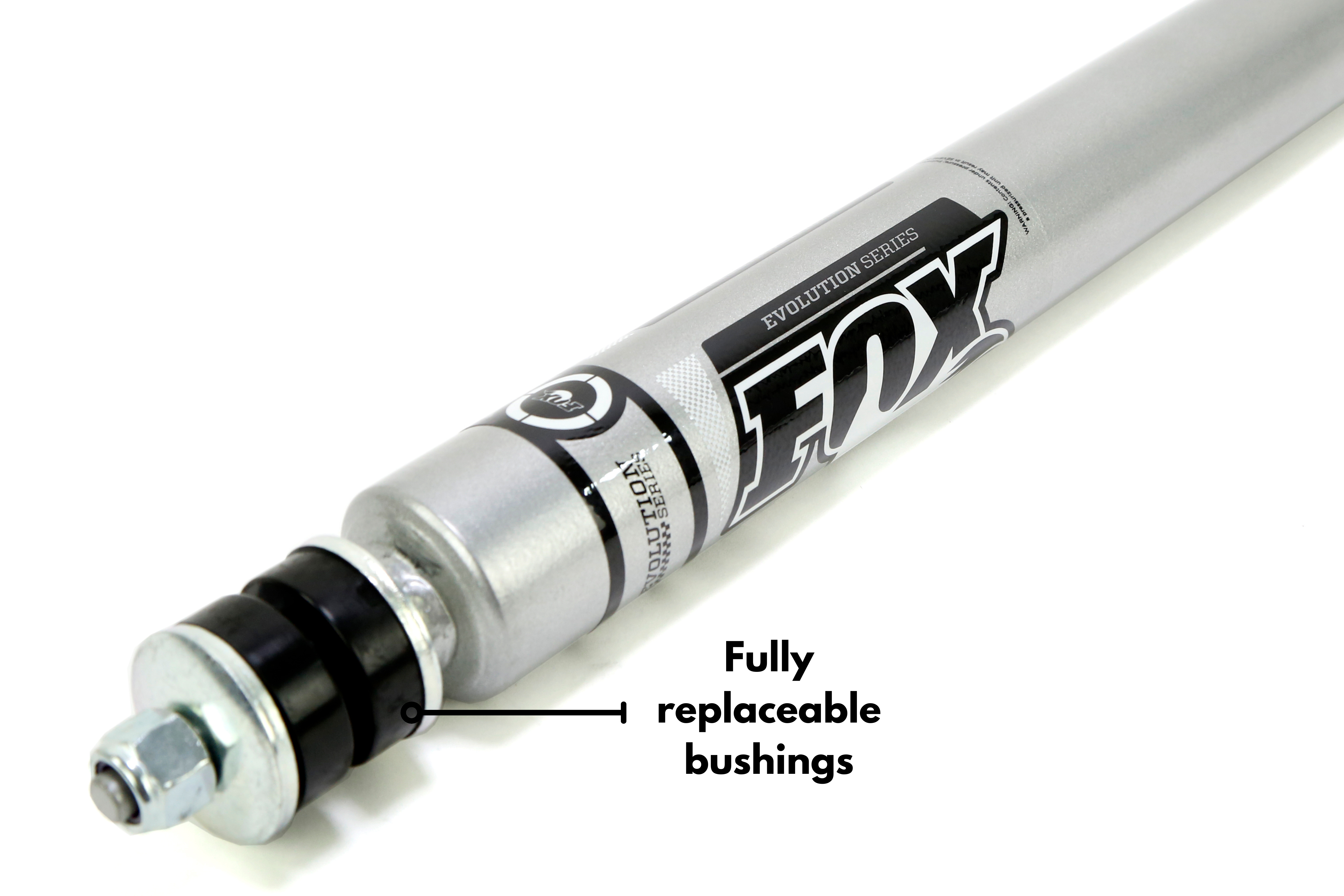Fox 2.0 shocks offer fully replaceable bushings, allowing users to extend their shocks' lifetime